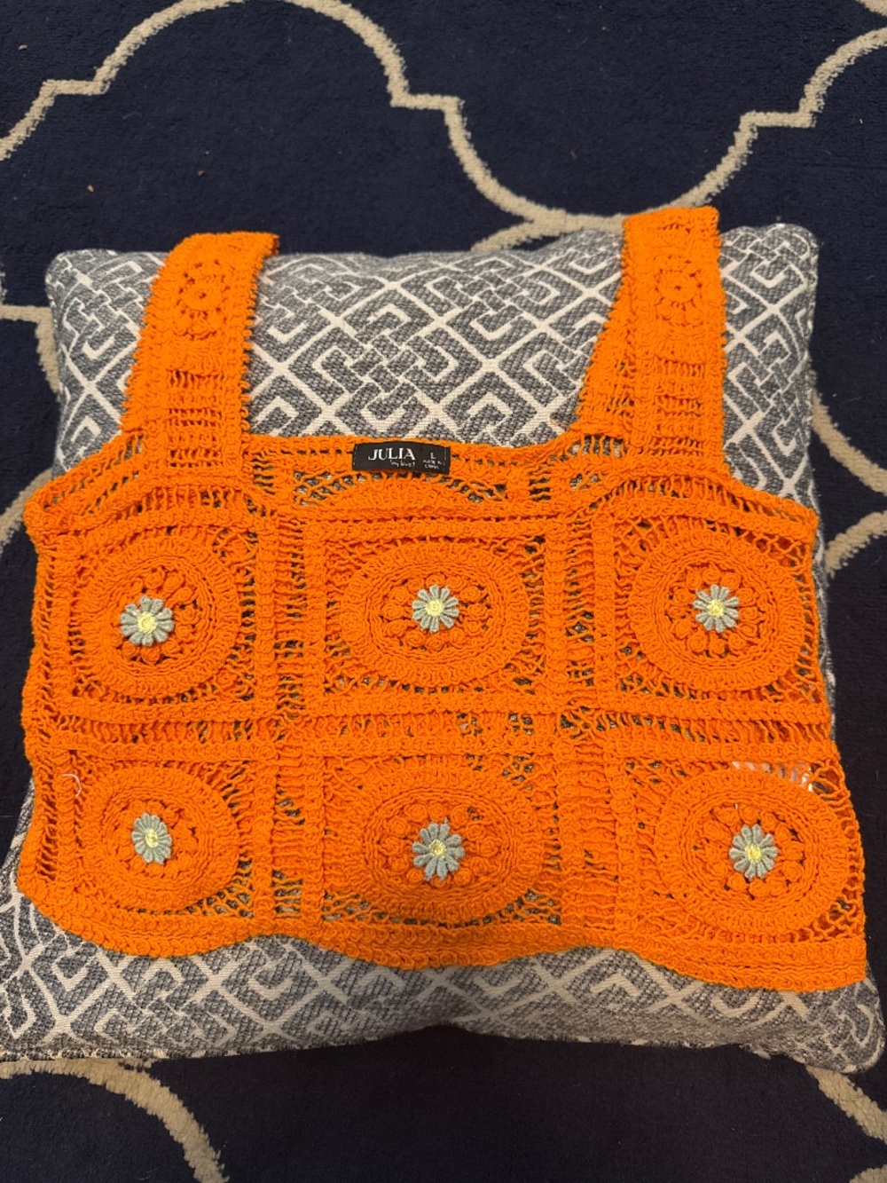 Crocheted crop tank top